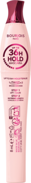 Bourjois Twist, Lift & Freeze podkręcający tusz do rzęs 8ml, 36h hold, jasnoróżowa butelka, widok z przodu.