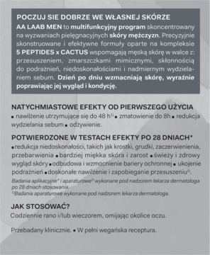 AA LAAB Men,krem do twarzy, dla mężczyzn, nawilżająco-kojący,tył