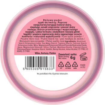 LOVELY Ruby Chocolate ,puder do twarzy, różowy, sypki,tył