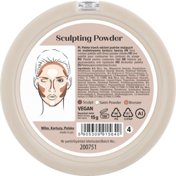 LOVELY Sculpting Powder ,paleta do konturowania twarzy, nr 4;,tył