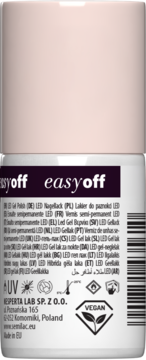 SEMILAC Easy Off ,lakier do paznokci, LED, nr L21 Berry On Top,tył