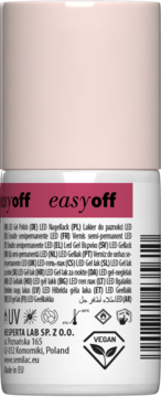 SEMILAC Easy Off ,lakier do paznokci, LED, nr L17 Pink Coral,tył