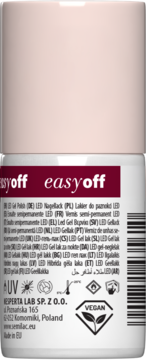 SEMILAC Easy Off ,lakier do paznokci, LED, nr L19 Cherry Coke,tył
