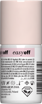SEMILAC Easy Off ,lakier do paznokci, LED, nr L11 Pink Marshmallow,tył