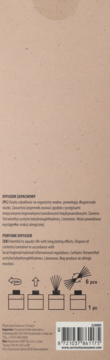 Tył beżowego kartonowego opakowania dyfuzora zapachowego 100ml Sinsay z instrukcją i kodem EAN.