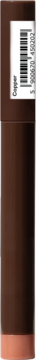 Zbliżenie na brokatowy cień w kredce Everybody London Shimmer Pen Copper, z brązowo-miedzianym korpusem i etykietą.