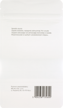 Tył białego opakowania kadzideł Palo Santo Hhuumm, z polskimi instrukcjami użycia i kodem kreskowym.