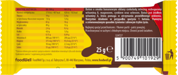BERAW! EWA CHODAKOWSKA Kids ,baton o smaku Bananowym oblany Czekoladą Mleczną,tył