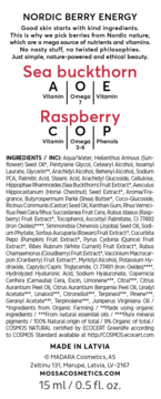 MOSSA BY MADARA Vitamin Coctail ,krem pod oczy, energetyzujący, witaminowy, Rokitnik, Malina,tył