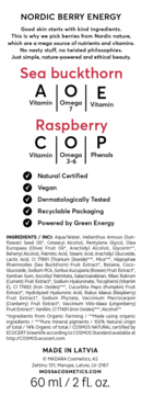 MOSSA BY MADARA Vitamin Coctail ,krem-maska do twarzy, energetyzujący, regenerujący, Rokitnik, Malina, na noc,tył