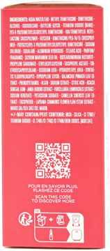 Tył opakowania podkładu Clarins Skin Illusion 108.5W z listą składników, kodem QR i symbolami recyklingu.