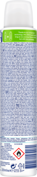 Tył białego antyperspirantu Rexona Stay Fresh Blue Poppy & Apple w sprayu, z ostrzeżeniem o łatwopalności i kodem.