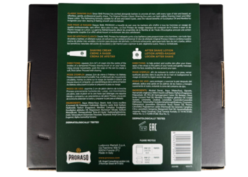 PRORASO Refreshing ,zestaw kosmetyków dla mężczyzn, krem do golenia 150 ml + woda po goleniu 100 ml,tył