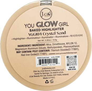 J.CAT BEAUTY You Glow Girl ,rozświetlacz do twarzy i ciała, nr 104 Crystal Sand,tył