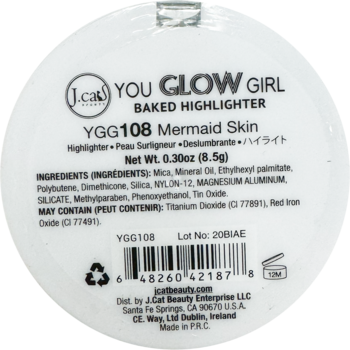 J.CAT BEAUTY You Glow Girl ,rozświetlacz do twarzy i ciała, nr 108 Mermaid Skin,tył