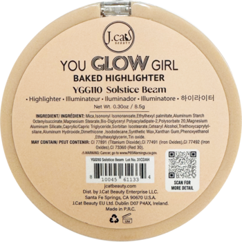 J.CAT BEAUTY You Glow Girl ,rozświetlacz do twarzy i ciała, nr 110 Solstice Beam,tył