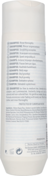 Tył białej butelki Goldwell Dualsenses Color Brilliance Shampoo, z widocznym składem i instrukcjami.