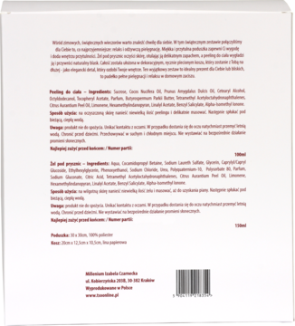 Tył białego kartonowego opakowania kosmetyku, z polskimi napisami, listą składników i kodem kreskowym.