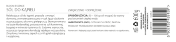 ORGANIQUE Fragrance Ritual ,sól do kąpieli, Bloom Essence,tył