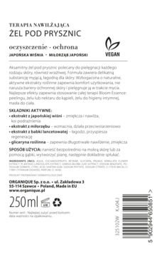 ORGANIQUE Bloom Essence ,żel pod prysznic, łagodny,tył