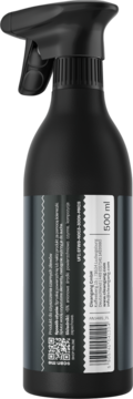 Czarny spray Cleangang Black*As*Fact 500ml do czyszczenia armatury i zlewów, tył z etykietą.
