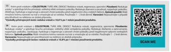 Ulotka informacyjna: Krem przeciwzmarszczkowy Colostrobaza 5%. Opis PL/SK i kod QR do skanowania.