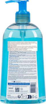 Tył opakowania Bioderma Atoderm Gel Douche, żelu pod prysznic do skóry wrażliwej, z widoczną etykietą.