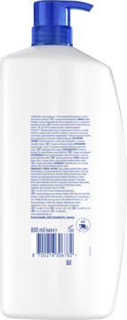 Tył przeciwłupieżowego szamponu Head & Shoulders Apple Fresh, biała butelka z pompką, lista składników.