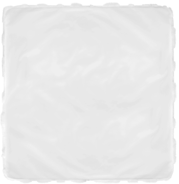 Eloy poszewka na poduszkę 45x45 cm, biała, kwadratowa, z miękkiej, lekko pomiętej tkaniny, widok z góry.