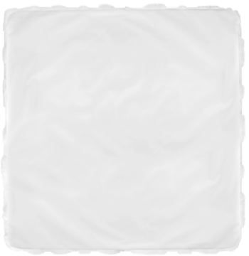 Eloy poszewka na poduszkę 45x45 cm. Biała, gładka tkanina z delikatnymi zagnieceniami, widok z góry.