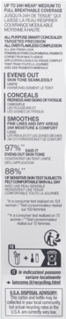 Białe opakowanie z informacjami o korektorze Lancôme Teint Idole Ultra Wear: '24H wear', 'Evens Out', 'Conceals', 'Smooths'.