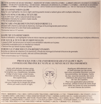 LANCÔME Teint Idole Ultra Wear ,rozświetlacz do twarzy, nr 01 Light Glow,tył
