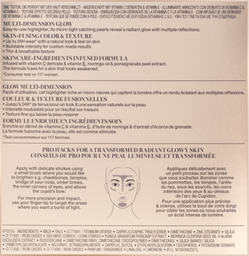 LANCÔME Teint Idole Ultra Wear ,rozświetlacz do twarzy, nr 02 Medium Glow,tył