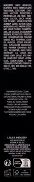 Tył opakowania kremu koloryzującego Laura Mercier Tinted Moisturizer z listą składników i symbolami ekologicznymi.