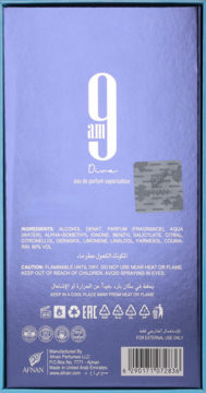 AFNAN 9 AM Dive ,woda perfumowana, unisex,tył