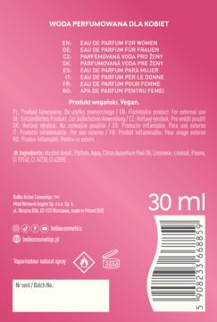 BEBIO COSMETICS Ewa Chodakowska Touch The Paradise,woda perfumowana dla kobiet,tył