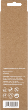 Tył brązowego kartonowego opakowania tarki do stóp z polskim opisem, symbolem recyklingu i kodem kreskowym.
