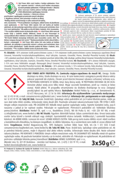 Tył opakowania Bref Power Aktiv 3x50g do toalet, z polskim opisem 4-funkcyjnej formuły i składników.