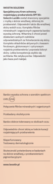 Tył opakowania Iwostin Solecrin Lucidin SPF 50+, kremu rozjaśniającego przebarwienia, z opisem.