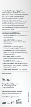 Tył opakowania kremu Iwostin Capillin Regenerujący na noc 40 ml, białe z tekstem, symbolami PAO i objętości.