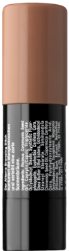 Alterra Bronzing Stick Sunny Bronze, widok z boku z etykietą ze składnikami i brązowym odcieniem.