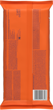 Tył pomarańczowego opakowania nawilżanych ściereczek Presto do podłogi 16 szt., z tekstem i kodem kreskowym.