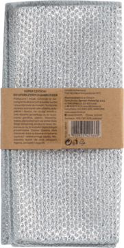 Ewa Schmitt HOME AP097, dwie szare druciane ściereczki, tył opakowania z banderolą i informacją o produkcie.