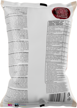 Tył opakowania chipsów Lay's o smaku pieczonych warzyw, z widocznymi informacjami żywieniowymi i składem.