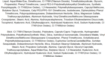 Bliskie ujęcie list składników korektora TIRTIR Glide & Hide Blurring Concealer, formuła płynna i sztyftowa.