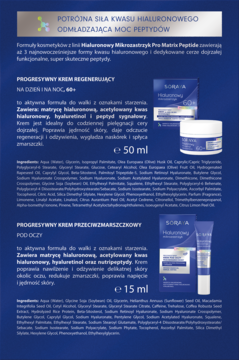 Dwa kremy Soraya Hialuronowy Mikrozastrzyk: regenerujący 50ml i pod oczy 15ml, na białym tle.