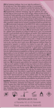 Tył różowego opakowania Semilac Plant Keratin Boost. Widoczne wielojęzyczne instrukcje, składniki, ikony.