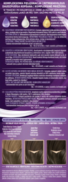 Tył opakowania farby Palette Intensive Color Creme. Opis pielęgnacji, składniki, próbki brązowych kolorów.