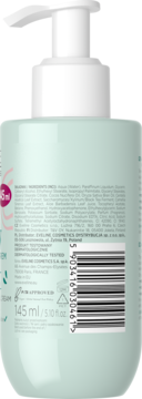 Tył miętowej butelki kremu Be My Matchy z białą pompką, widoczne składniki, kod kreskowy i pojemność.