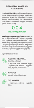 Strona produktu: nawilżająco-regenerujący krem Daily Basis na dzień/noc, z wąkrotką, pantenolem i olejem babassu.